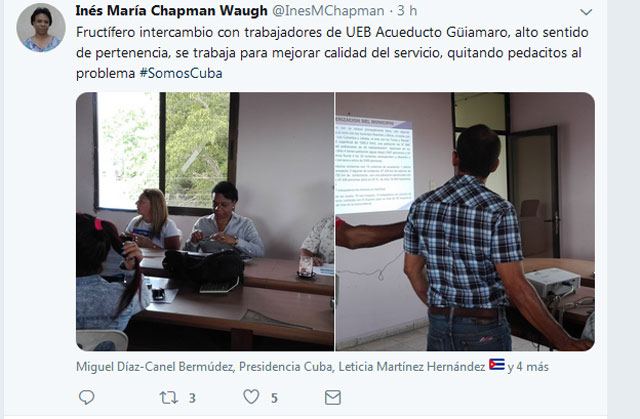Chequea inversiones de acueducto de Guáimaro vicepresidenta Ines María Chapman