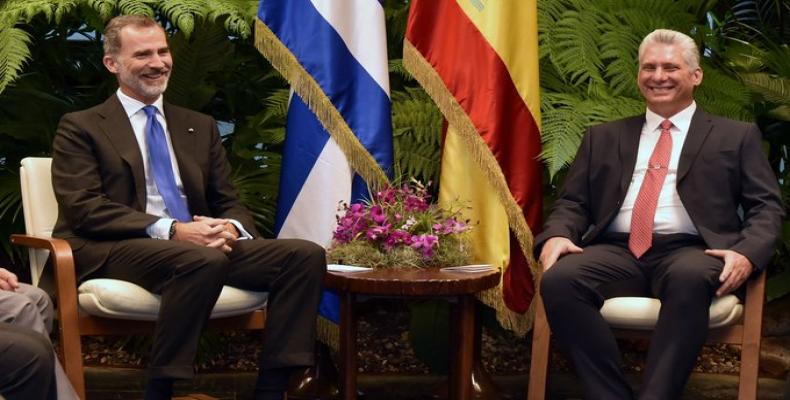 Encuentro de Díaz Canel con monarca español