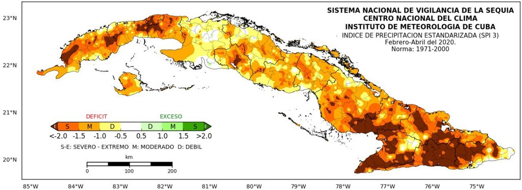 Situación de la sequía en Cuba