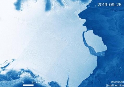 Gigantesco iceberg se desprende de casquete polar 