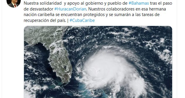 Canciller Cubano expresa solidaridad con Bahamas, devastada por el huracán 