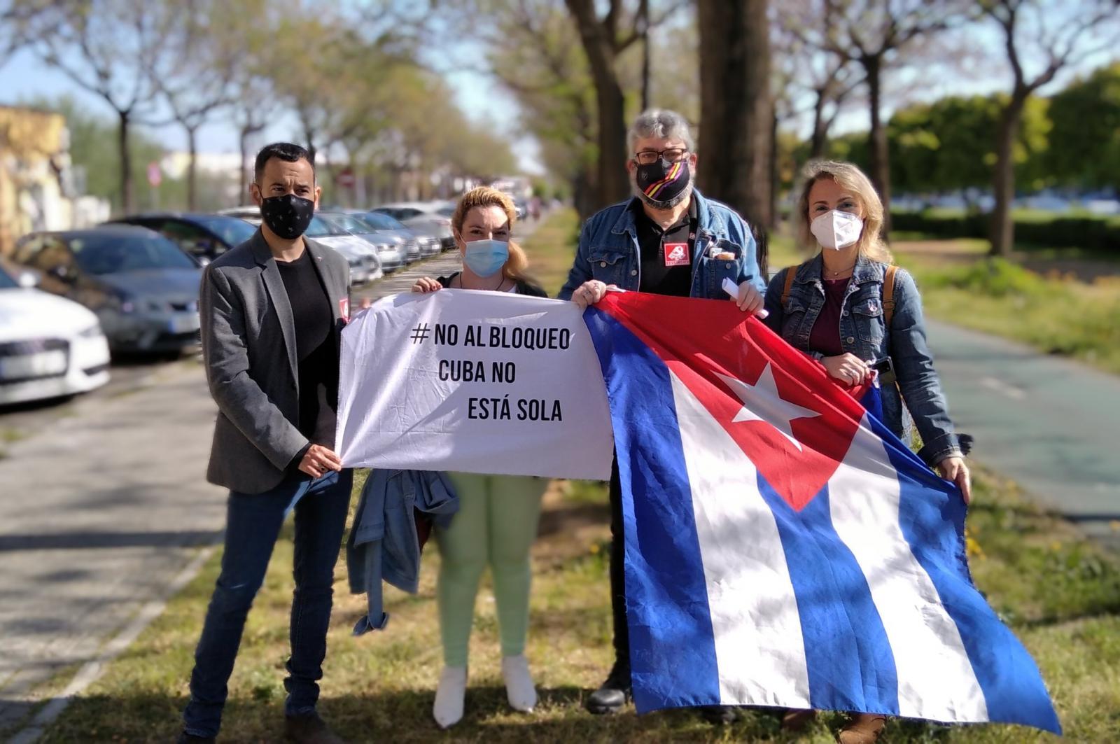 Desde Sevilla exigen a EE.UU. cese del bloqueo genocida contra Cuba. Foto: Twitter/ @Jose_Martinez72