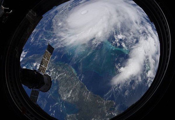 El huracán Dorian tomado desde la Estación Espacial Internacional, septiembre de 2019. Foto: NASA.