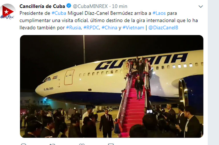 Presidente de Cuba llega a Laos Presidente de Cuba llega a Laos