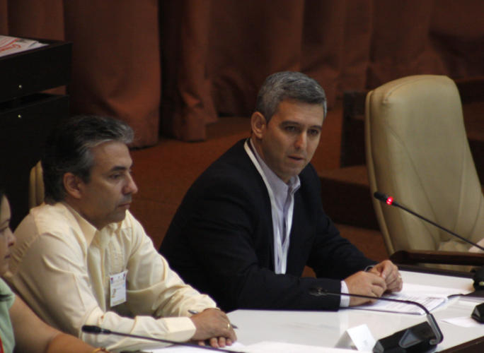 Jorge Luis Perdomo, ministro de Comunicaciones (Derecha). Foto: René Pérez Massola
