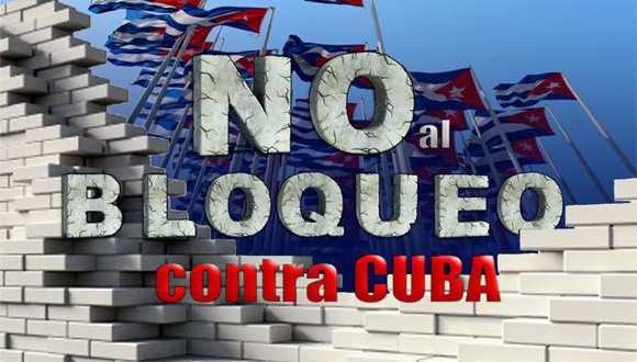 Cartel alegórico al Bloqueo contra Cuba