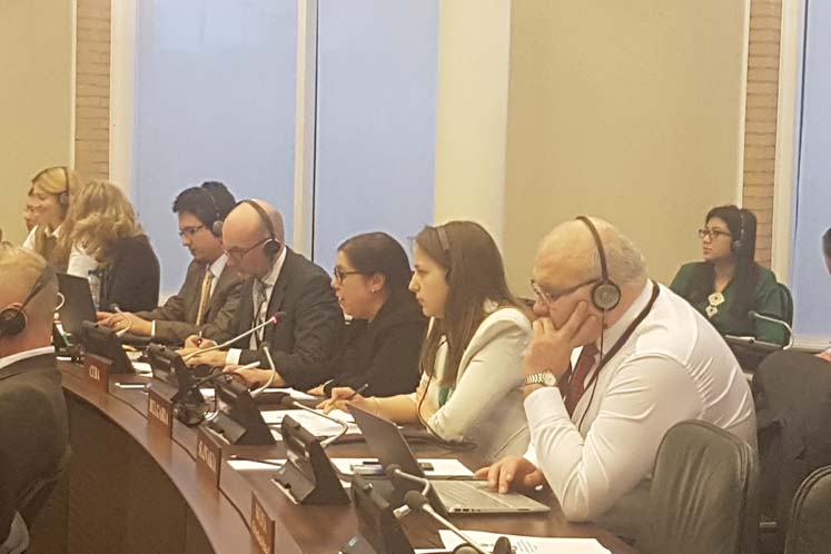 La embajadora de Cuba Soraya Álvarez intervino en la sesión de la Organización para la Prohibición de Armas Químicas