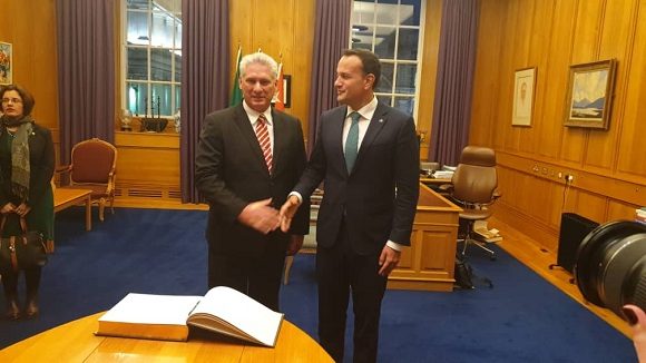Primer ministro Leo Varadkar recibió esta tarde al presidente cubano Miguel Díaz-Canel
