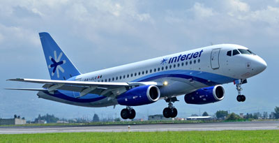 Avión de aerolínea mexicana Interjet 