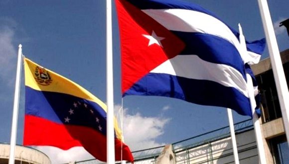 banderas de Cuba y Venezuela