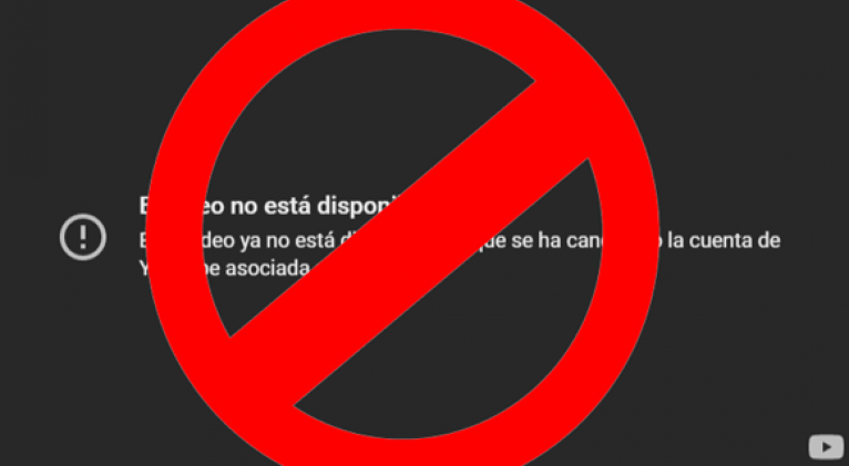 Baner alegórico al bloqueo de canales Youtube Baner alegórico al bloqueo de canales Youtube