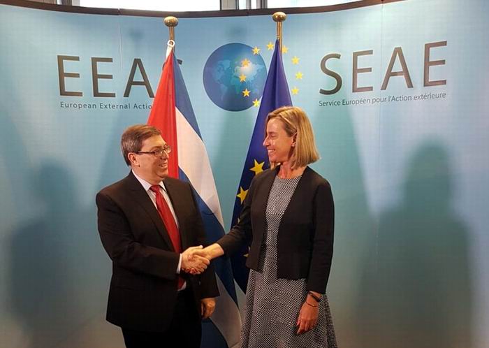 Canciller cubano se reúne con Federica Mogherini en Bruselas