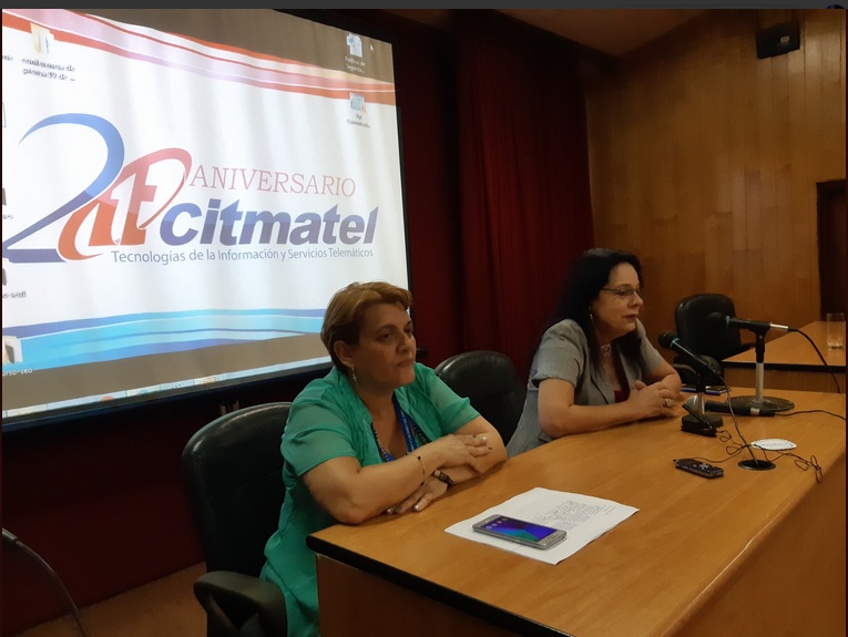 Conferencia de prensa en Citmatel por su veinte aniversario.