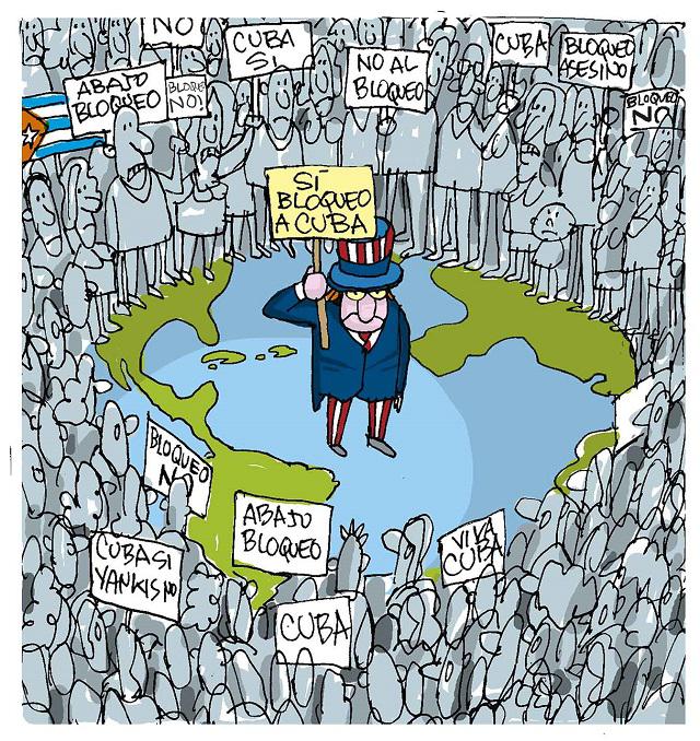 Imagen de Cuba contra el bloqueo. Foto: Martirena