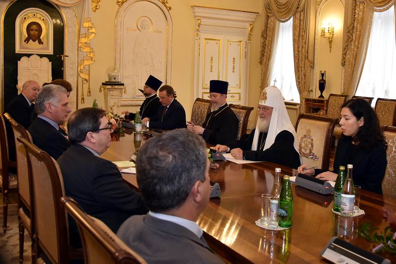 Recibe Patriarca de la Iglesia Ortodoxa Rusa a Díaz-Canel
