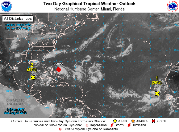Con vientos mayores a los 210 km/h, Dorian se acerca a las costas de Florida. Foto: Reuters. Con vientos mayores a los 210 km/h, Dorian se acerca a las costas de Florida. Foto: Reuters.