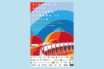 Banner alegórico a las Jornadas de la Cultura Cubana en Italia