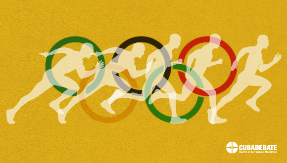 Banner alegórico a los Juegos Olímpicos