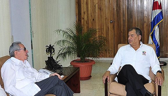 Correa reiteró su solidaridad con el pueblo cubano. Foto: Estudios Revolución.