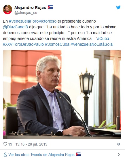 Díaz-Canel: “Venezuela es la primera trinchera de la lucha antimperialista”
