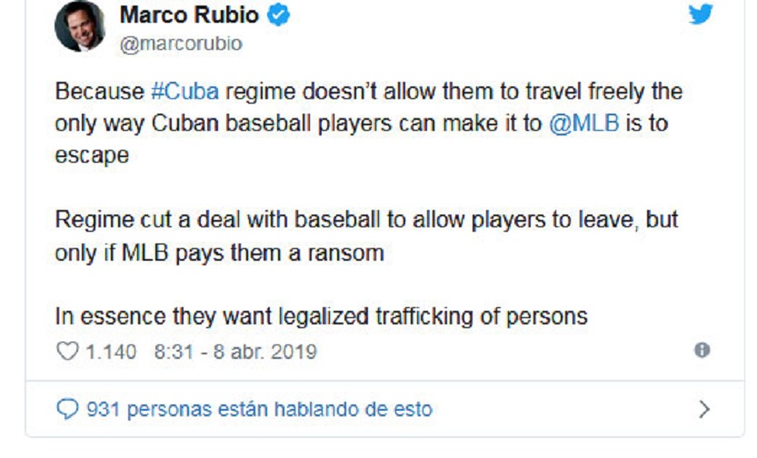 Twit de Marco Rubio