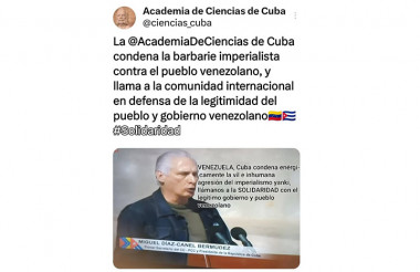 Academia de Ciencias de Cuba condena agresión a Venezuela